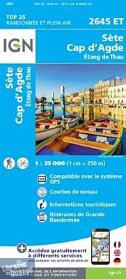 I.G.N - Carte au 1-25.000ème - TOP 25 - 2645ET - Sète - Cap d'Agde - Etang de Thau