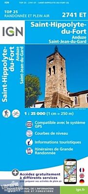 I.G.N - Carte au 1-25.000ème - TOP 25 - 2741ET - Saint-Hippolyte-Du Fort - Anduze - Saint-Jean-Du-Gard