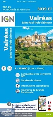 I.G.N. Carte au 1-25.000ème - TOP 25 - 3039ET - Valréas - Saint-Paul-Trois-Châteaux
