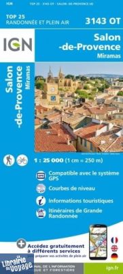 I.G.N. Carte au 1-25.000ème - TOP 25 - 3143OT - Salon de Provence - Miramas