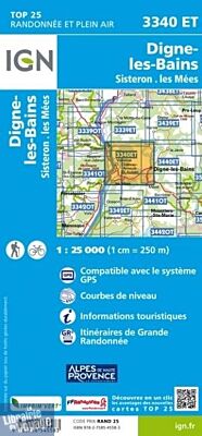 I.G.N. Carte au 1-25.000ème - TOP 25 - 3340ET - Digne-Les-Bains - Sisteron les Mées