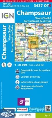 I.G.N. Carte au 1-25.000ème - TOP 25 - Résistante - 3437OTR - Champsaur - Vieux Chaillol - Parc National des écrins
