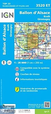 I.G.N - Carte au 1-25.000ème - TOP 25 - 3520ET - Ballon D'Alsace - Kruth - Giromagny