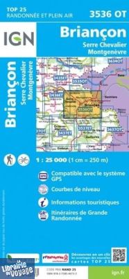 I.G.N - Carte au 1-25.000ème - TOP 25 - 3536OT - Briançon - Serre Chevalier - Montgenèvre