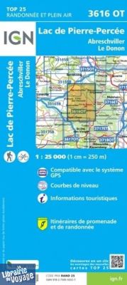 I.G.N - Carte au 1-25.000ème - TOP 25 - 3616OT - Lac de Pierre-Percée - Abreschviller le Donon