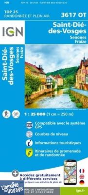 I.G.N - Carte au 1-25.000ème - TOP 25 - 3617OT - Saint-Dié-Des-Vosges - Senones - Fraize