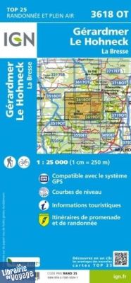 I.G.N - Carte au 1-25.000ème - TOP 25 - 3618OT - Gérardmer - Le Hohneck - La Bresse