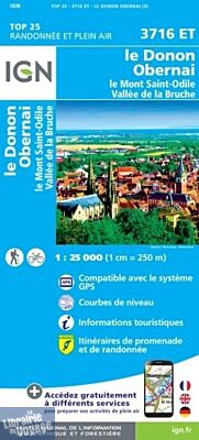 I.G.N - Carte au 1-25.000ème - TOP 25 - 3716ET - Le Donon - Obernai - Le Mont Saint-Odile - Vallée de la Bruche