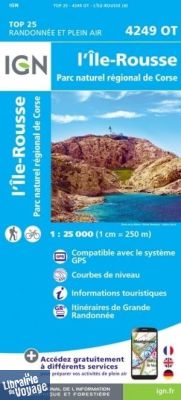 I.G.N - Carte au 1-25.000ème - TOP 25 - 4249OT - L'île Rousse - PNR de Corse