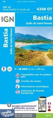 I.G.N - Carte au 1-25.000ème - TOP 25 - 4348OT - Bastia - Golfe de Saint-Florent