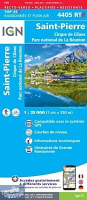 I.G.N - Carte au 1-25.000ème - TOP 25 - 4405 RTR (Résistante) - Saint-Pierre - Cirque de Cilaos - Parc National de la Reunion