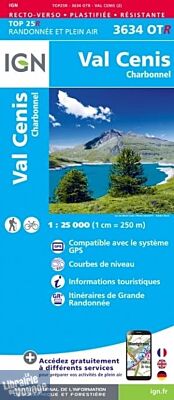 I.G.N - Carte au 1-25.000ème - TOP 25 - 3634OTR (Résistante) - Val-Cenis - Charbonnel