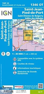 I.G.N - Carte au 1-25.000ème - TOP 25 - 1346OT - St-Jean-Pied-de-Port - St-Etienne-de-Baigorry - Vallée des Aldudes