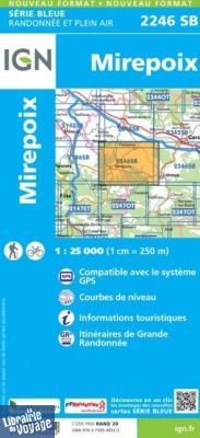 I.G.N - Carte au 1-25.000ème - Série Bleue - 2246 SB - Mirepoix - Montréal