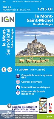 I.G.N - Carte au 1-25.000ème - TOP 25 - 1215 OT - Le Mont-Saint-Michel - Dol-de-Bretagne
