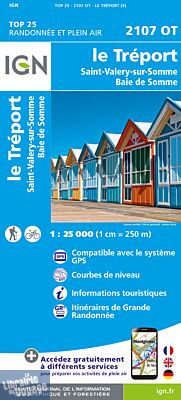 I.G.N - Carte au 1-25.000ème - TOP 25 - 2107 OT - Le Tréport - Saint-Valéry-sur-Somme - Baie de Somme