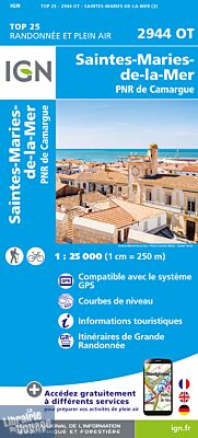 I.G.N - Carte au 1-25.000ème - TOP 25 - 2944 OT - Saintes-Maries-de-la-Mer - PNR de Camargue