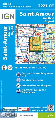 I.G.N - Carte au 1-25.000ème - TOP 25 - 3227 OT - Saint-Amour - Arinthod - Orgelet