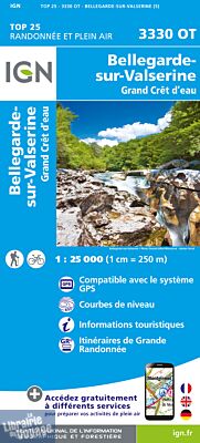 I.G.N - Carte au 1-25.000ème - TOP 25 - 3330 OT - Bellegarde-sur-Valserine - Grand Crêt d'eau