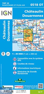 I.G.N - Carte au 1-25.000ème - TOP 25 - 518 OT - Châteaulin - Douarnenez