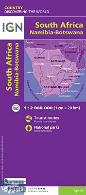 I.G.N - Carte de l'Afrique du sud - Swaziland - Namibie - Lesotho - Botswana