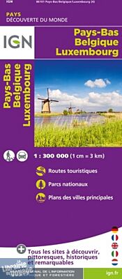 I.G.N - Carte routière des Pays-Bas - Belgique - Luxembourg (Benelux)
