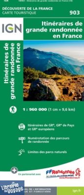I.G.N - Carte Thématique ref.903 - Itinéraires de Grande Randonnée