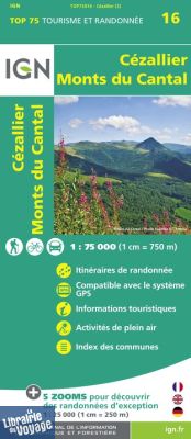I.G.N - Collection Carte Top 75 - Cézallier - Monts du Cantal