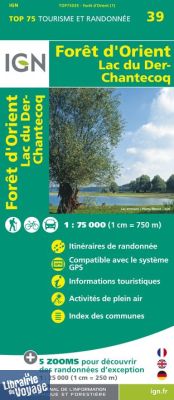 I.G.N - Collection Carte Top 75 - Forêt d'Orient - Lac du Der-Chantecoq