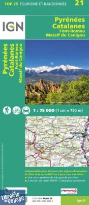 I.G.N - Collection Carte Top 75 - Pyrénées Catalanes - Font Romeu - Canigou