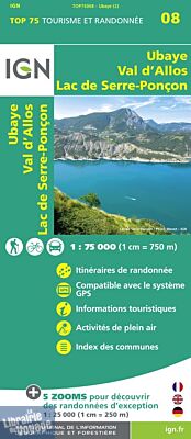 I.G.N - Collection Carte Top 75 - Ubaye - Val d'Allos - Lac de Serre-Ponçon