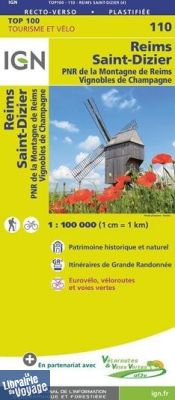 I.G.N Carte au 1-100.000ème - TOP 100 - n°110 - Reims - Saint-Dizier