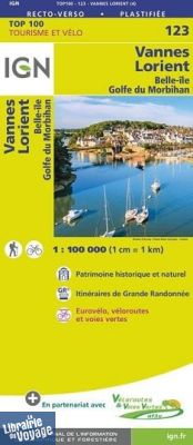 I.G.N Carte au 1-100.000ème - TOP 100 - n°123 - Vannes - Lorient