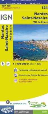 I.G.N Carte au 1-100.000ème - TOP 100 - n°124 - Nantes - Saint-Nazaire 