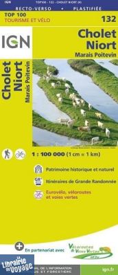 I.G.N Carte au 1-100.000ème - TOP 100 - n°132 - Cholet - Niort 