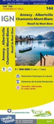 I.G.N Carte au 1-100.000ème - TOP 100 - n°144 - Annecy - Albertville - Chamonix-Mont-Blanc