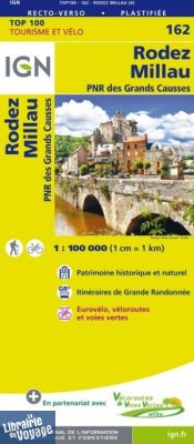 I.G.N Carte au 1-100.000ème - TOP 100 - n°162 - Rodez - Millau 