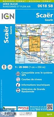 I.G.N Carte au 1-25.000ème - Série bleue - 0618 SB - Scaër - Gourin