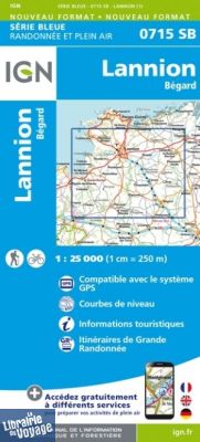 I.G.N Carte au 1-25.000ème - Série bleue - 0715 SB - Lannion - Bégard