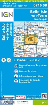 I.G.N Carte au 1-25.000ème - Série bleue - 0716 SB - Belle Isle en Terre - Guerlesquin