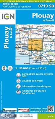 I.G.N Carte au 1-25.000ème - Série bleue - 0719 SB - Plouay - Le Faouët 
