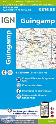 I.G.N Carte au 1-25.000ème - Série bleue - 0816 SB - Guingamp