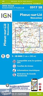 I.G.N Carte au 1-25.000ème - Série bleue - 0917 SB - Ploeuc sur Lié - Montcontour