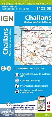 I.G.N Carte au 1-25.000ème - Série bleue - 1125 SB - Challans, Machecoul, Saint-Même
