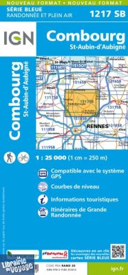 I.G.N Carte au 1-25.000ème - Série bleue - 1217 SB - Combourg - St Aubin d'Aubigné