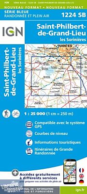 I.G.N Carte au 1-25.000ème - Série bleue - 1224 SB - Saint-Philbert-de-Grand-Lieu - Les Sorinières