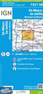 I.G.N Carte au 1-25.000ème - Série bleue - 1321 SB - Saint-Mars-la-Jaille - Moisdon-la-Rivière