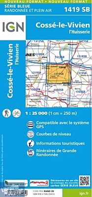 I.G.N Carte au 1-25.000ème - Série bleue - 1419 SB - Cossé-le-Vivien - L'Huisserie