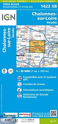 I.G.N Carte au 1-25.000ème - Série bleue - 1422 SB - Chalonnes-sur-Loire - Varades