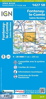 I.G.N Carte au 1-25.000ème - Série bleue - 1427 SB - Fontenay-le-Comte - Sainte-Hermine